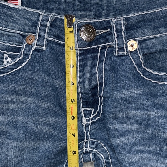 True Religion 🧲 Joey Low-Rise Distressed Thick Stitch Jeans, Size 27 - Picture 12 of 16